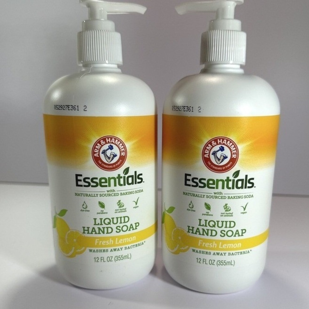 2 Pack Arm & Hammer Essentials Liquid Hand Soap Fresh Lemon 12oz